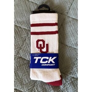 Oklahoma Sooners ‎ Vintage Retro  Crew Socks NWT TCK  Adult Large College